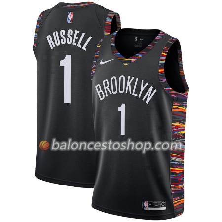 Camiseta Hombre NBA Brooklyn Nets D'Angelo Russell 1 2018-19 Nike City Edition Negro Swingman